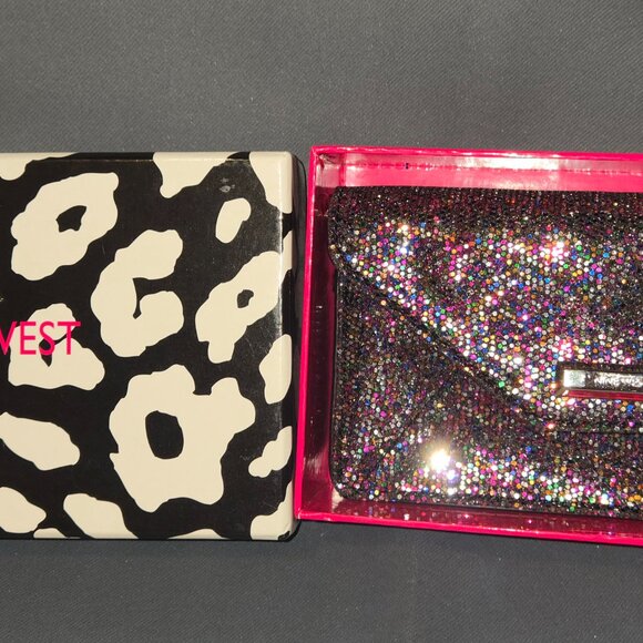 Nine West Envelope Crossbody w/ Snap Close - Silver, Black & Multi Color Sequins - Picture 2 of 11